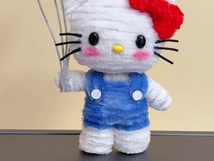 用70秒教会你用扭扭棒做这只可爱的Hello Kitty #真实生活分享计划 #抖音宝藏生活家#手工人的奇思妙想玩#当我开始玩扭扭棒 #手工