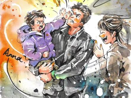 亲爹又怎样?护妈本能已觉醒,管你闹着玩还是真动我妈,反手就是一掌!#妈妈 #暖男 #萌娃 #感动瞬间 #手绘