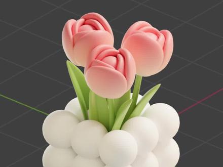 blender | 郁金香建模教程 #blender #3d #教程 #郁金香 #母亲节礼物