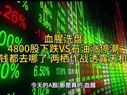 血腥洗盘!4800股下跌VS石油涨停潮,钱都去哪了?两栖作战透露天机!#股票 #金融 #财经 #复盘