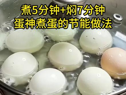蛋神煮蛋的节能做法,煮5分钟+焖7分钟。 基于AI辅助的理论研究。 #水煮蛋 #生活小技巧 #蛋神#煮鸡蛋 @爱吃蛋🥚