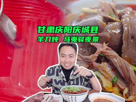 甘肃庆阳庆城县,特色美食,羊刀炖, 口感奇妙,马嵬驿夜景也值得打卡#庆阳美食#好欢螺#羊刀炖