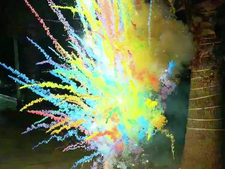 震撼~小小的烟花大大能量#最小的七彩祥云#吉七彩