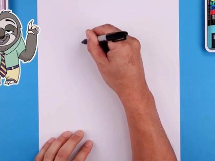 今天我们来画《疯狂动物城》里的树懒闪电! #简笔画 #绘画 #一学就会系列 #教你画 #零基础学画画