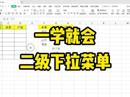 很多人都会设置一级下拉菜单,可是二级下拉菜单呢?和我学起来吧 #下拉菜单 #办公技巧
