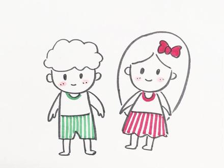 今天画个小男孩和小女孩#简笔画教程 #画画使我快乐 #绘画教程 #可爱简笔画 #手绘 #动画 #自学画画 #零基础学画画 @DOU+小助手 #我要上热门