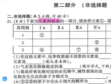 高中学业水平考试模拟卷二 非选择题部分#高中化学 #学业水平合格性考试