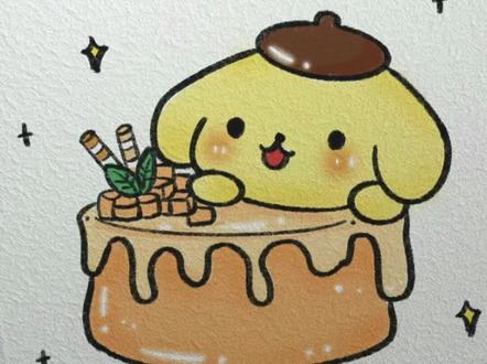 软软糯糯布丁狗怎么画?看我的#简笔画 #一起学画画 #手绘 #布丁狗 #画画