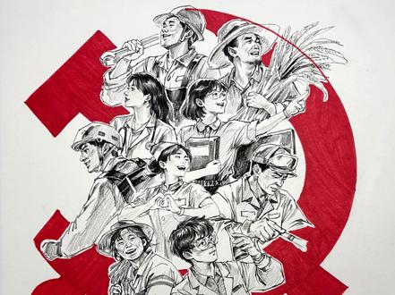 五一劳动节 致敬每一位平凡而伟大的劳动者✏️ #今天是五一劳动节 #美术生 #速写 #绘画 #跟着抖音学画画