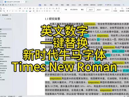 英文数字一键替换新时代牛马字体 #word #word办公技巧 #word教程 #新时代牛马 #timesnewroman