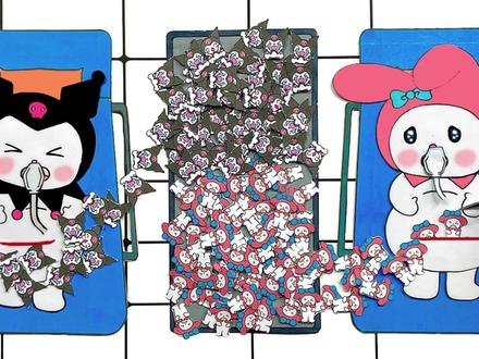 手工自制玩具:库洛米、美乐蒂怎么生了那么多宝宝? #儿童动画 #手工玩具 #手工diy #二次元 #创意手工