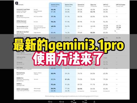 最新的gemini3.1pro,使用方法来了