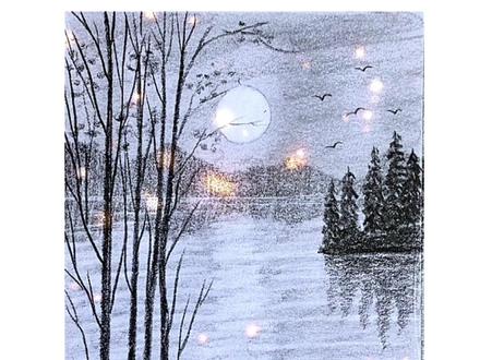 零基础友好!治愈系风景画分步教学,1分钟get!#零基础学画画 #画画 #意想不到的绘画方法 #原来画画如此简单 #创作灵感