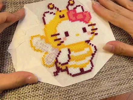 一期超详细烫豆教程#拼豆 #拼豆图纸 #拼豆教程 #拼豆熨烫 #kitty猫