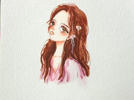 #挑战100天成为绘画博主 #创作者中心 #创作灵感 你来说Emoji我来画,挑战100天画100个粉丝头像,打卡第一天,恭喜小白兔拔萝卜上电视啦!今天画的粉丝头像好温柔呢#手绘头像 #绘画过程分享