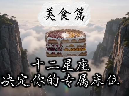 十二星座决定你的专属床位(上)美食篇#asmr#助眠视频#星座#沉浸式#AI视频 #助眠视频