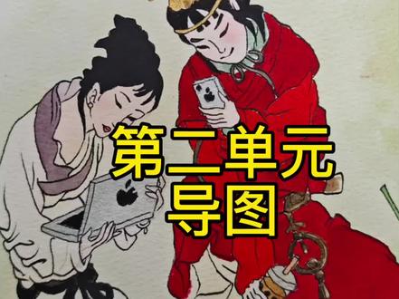 手绘课文插图《第二单元导图》 #手绘#水彩 #小东画课文