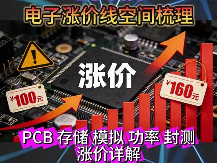 开源电子首席:电子涨价线全梳理 PCB 存储 封测 模拟 功率涨价线逻辑梳理#涨价 #半导体 #存储 #股民 #股民交流