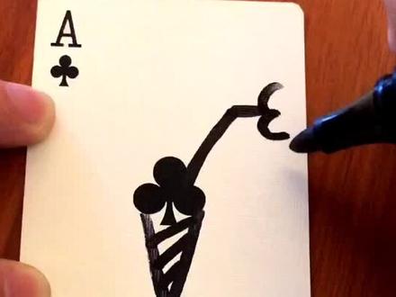 画扑克牌挑战 简笔画
