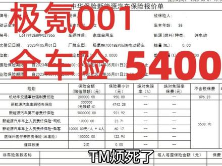 四川极氪001全车险5400块拿下,还是300万三者险,还有医保外用药责任险!!四川的准车主们,真的可以冲了~~~#极氪001 #极氪 #极氪x来了 #车险 #车险小知识