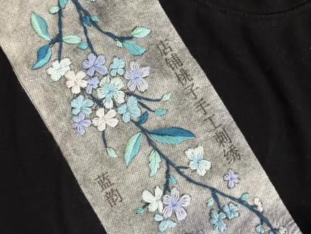 蓝韵领花刺绣教程(二)来啦 视频同款在评论区里哦#刺绣基础针法 #刺绣针法 #diy刺绣材料包 #diy刺绣情侣t恤