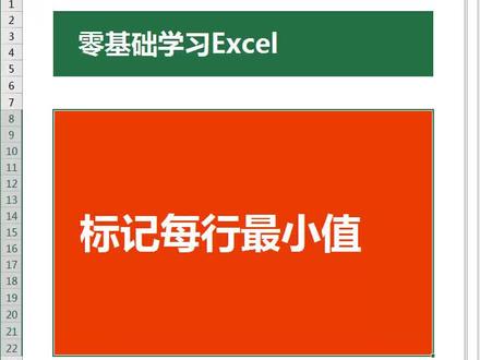 #excel #条件格式 自动标记最小值 朱仕平教学Excel