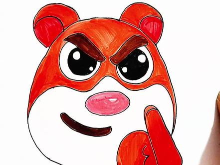 熊大好威武,好霸气啊😏#脑洞大开 #熊大 #限时表情包 #一起学画画 #儿童创意手工