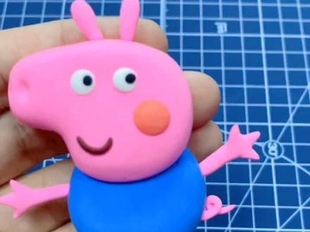 脑袋~肩膀~膝盖~乔治😜#小猪佩奇 #粘土 #十万个怎么做 粘土小猪乔治