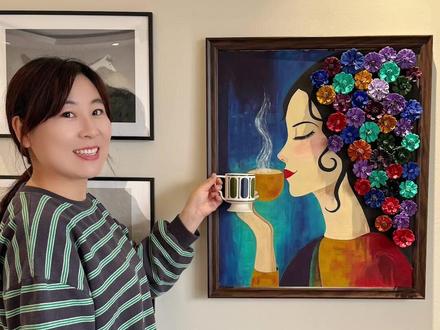 松果装饰画diy装饰电表箱 #手工diy #松果画 #宝藏生活家企划 #森系花束是春天的散文诗