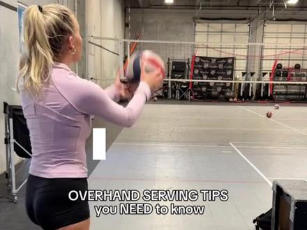 上手发球教学-美女版 #排球 #上手发球