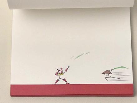 纸上看动画?这么炫酷的吗!#火柴人手翻画 #手翻书 #手绘动画 #画画