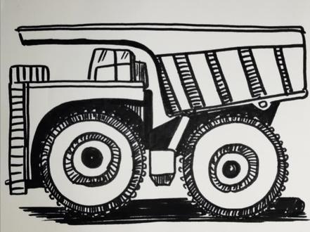 学画超级运输车,写生是孩子学习创意绘画的一种方法,仔细观察大胆画。#学浪计划