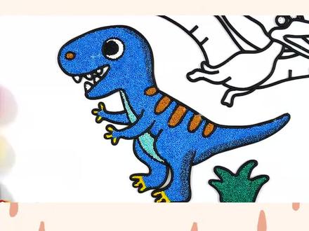 蓝色霸王龙登场!#创意美术#粘土手工 #创意儿童美术 @抖音小助手