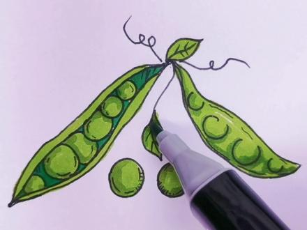 #零基础学画画 今天的豌豆#手绘 是不是简单又漂亮呢#简笔画 🤟🤟一起画吧#想画就画