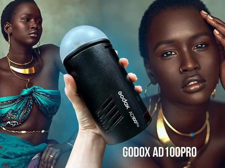 使用Godox AD100Pro的Budget Studio照明,无需修改器,只需一次闪光灯,即可在幕后使用