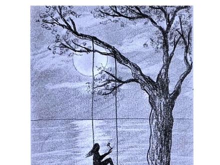 零基础画治愈系风景!1分钟跟画教程,手残觉也能轻松搞定!#零基础学画画#画画#原来画画如此简单 #绘画过程分享 #创作灵感