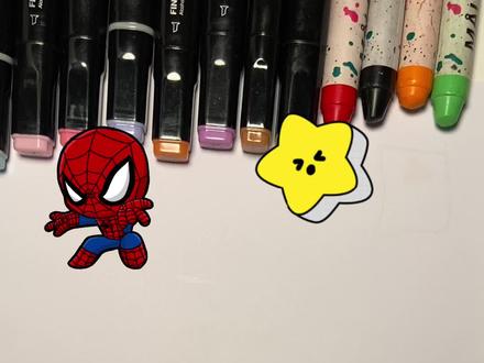 #亲子简笔画 #一学就会系列 #每日一画 童版蜘蛛侠🕷️