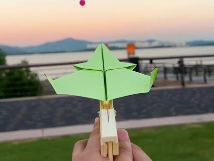 用一次性筷子制作史上最强纸飞机发射台 #纸飞机 #手工