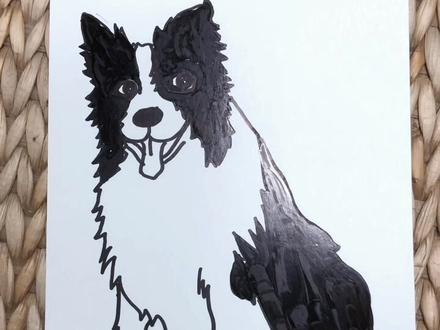 边牧|跟我画宠物#画画 #简笔画 #绘画 #宠物插画