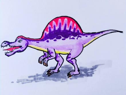恐龙简笔画--棘龙 #恐龙 #简笔画 #画画 #原创绘画 #动物 #恐龙🦖 #儿童画 #创意 #儿童简笔画