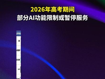2026年高考期间部分AI功能限制或暂停服务
