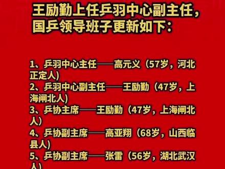 王励勤上任乒羽中心副主任,国乒领导班子更新