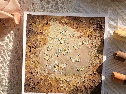 🍂枯叶蝴蝶🍁·油画棒涂鸦教程 #油画棒 #画画 #蝴蝶 #油画棒教程 #手工