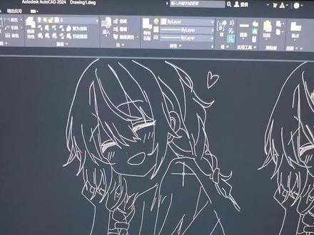 想用CAD画画只需要这2步😎#CAD #画画 #绘图