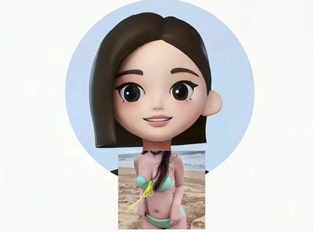 豆包穿绿色泳衣真好看 #豆包 #泳衣 #变装 #比基尼泳装