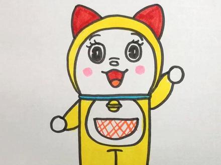 抖爸爸昨天的哆啦A梦又没给推,今天画他妹,哆啦咪。#上热搜 #简笔画