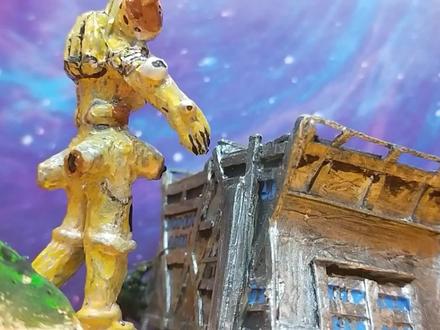 挑战制作金古桥对战赛文奥特曼,旁边隐藏蛟龙,场景立体同学喜欢 #手工diy #手工制作 #微缩场景 #模型