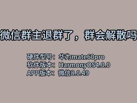 微信群主退群了,群会解散吗 #科技 #科普