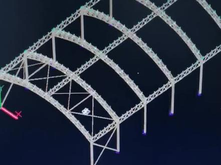 弧形三角桁架建模计算