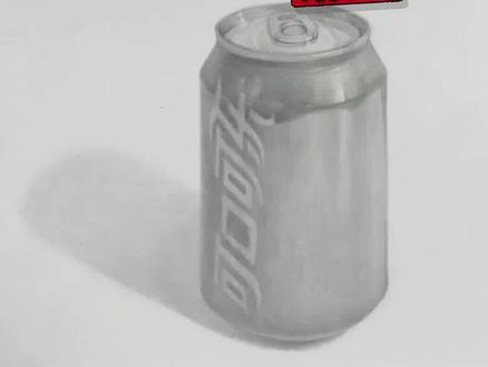 素描小练习,可口可乐罐#素描 #画画 #每日一画 @抖音小助手